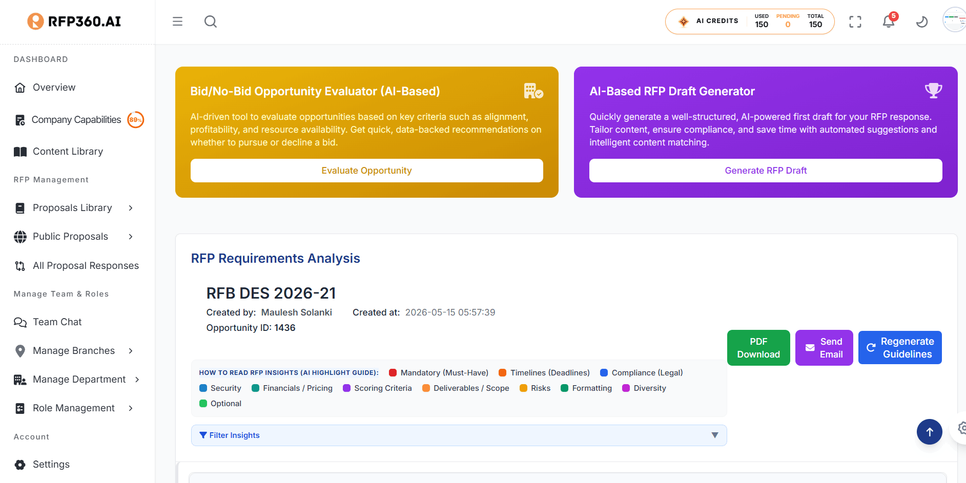 Proposal automation